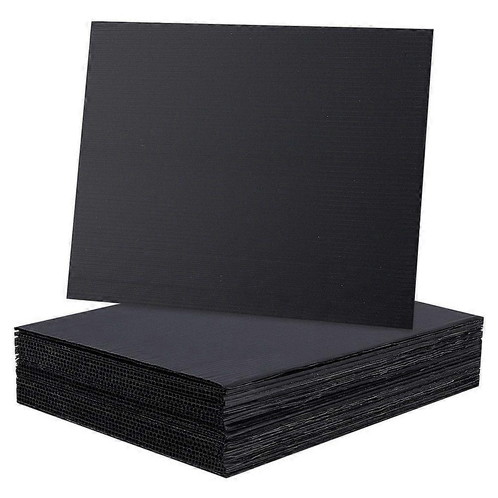 Plastic Corrugated Sheets Pads for DIY Crafts Model Building Rectangle Black 280x215x3mm