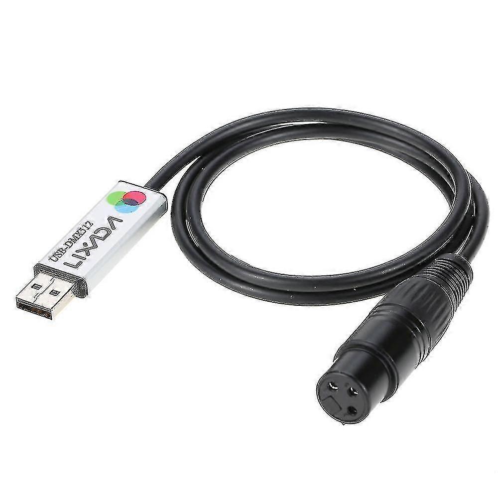 Lixada Usb To Dmx Interface Adapter - Led Dmx512 Computer Pc Stage Lighting Controller Dimmer