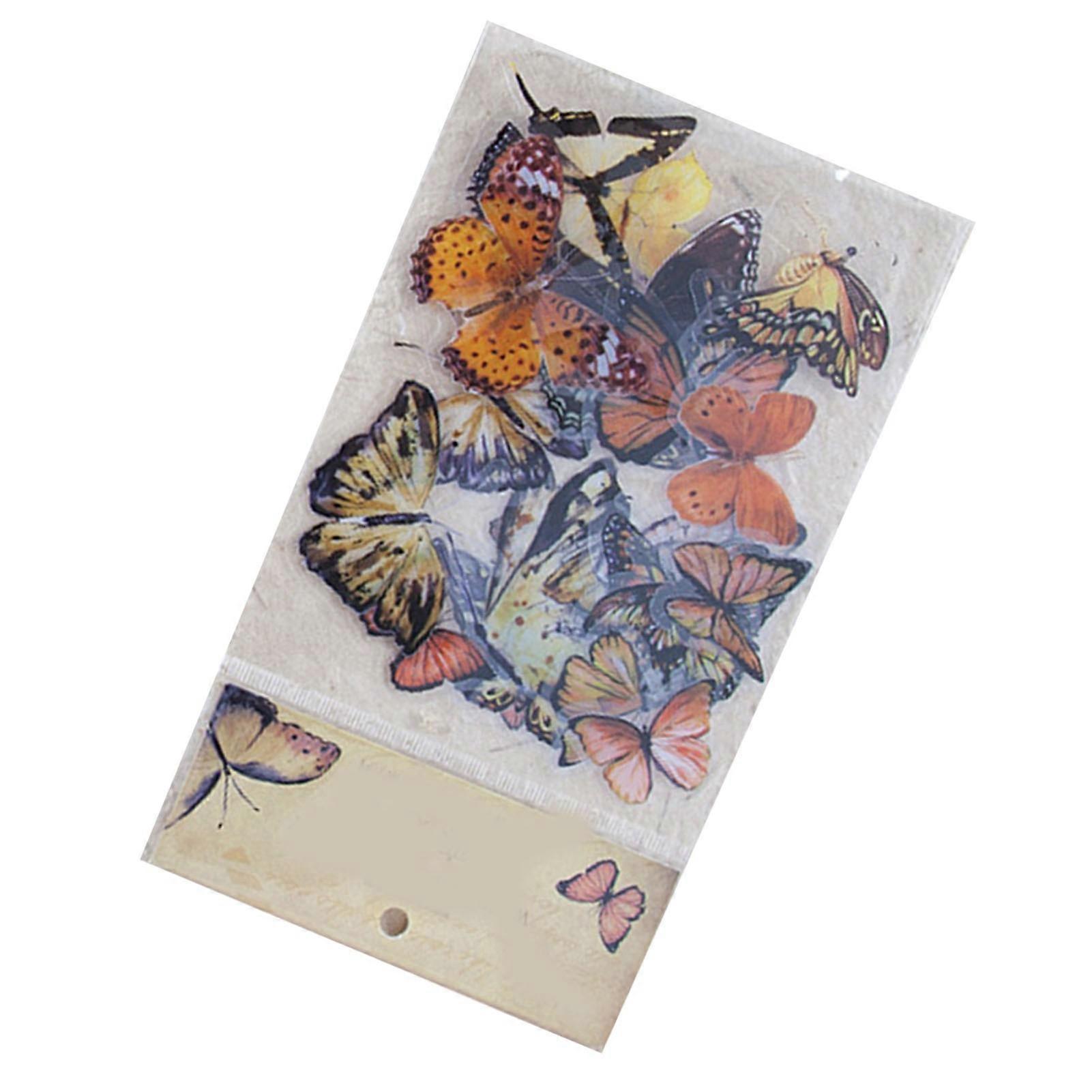 40 Sheets Butterfly Stickers Vintage Self Adhesive PET Butterfly Sticker For Scrapbook Notebooks 