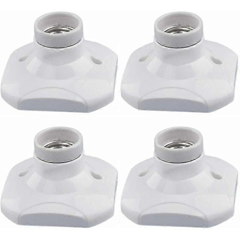 2024,e27 Led Bulb Socket, E27 Wall Socket, White E27 Ring Socket, Set Of 4