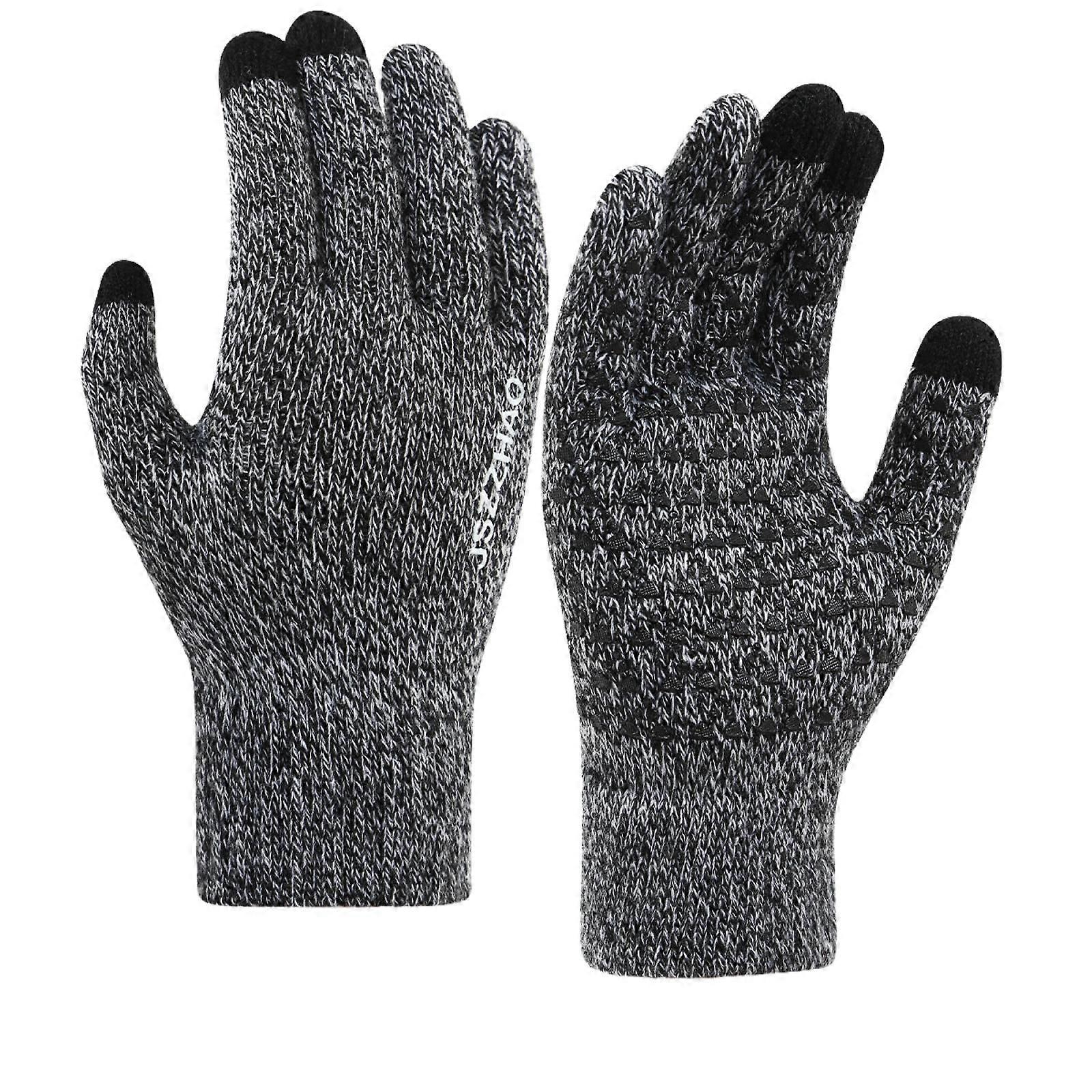 Winter Gloves for Men Women, Touch Screen Texting Warm Gloves with Thermal Soft Knit Lining,Elastic Cuff