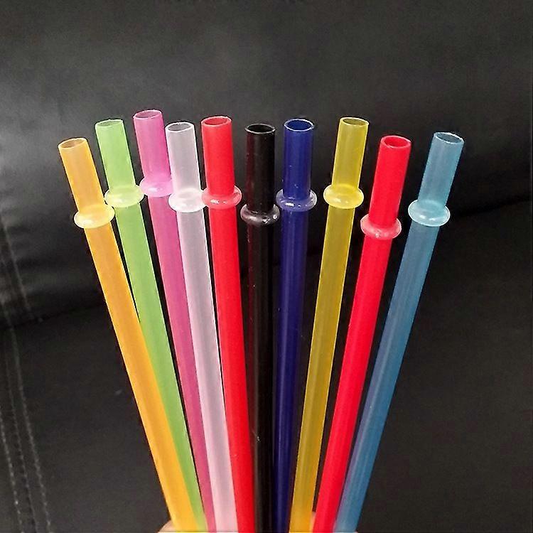 50pcs 23cm Clear Reusable Thick Plastic Replacement Drinking Straws Extra Long