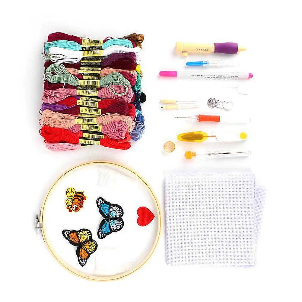 100Pcs DIY Handmade Cross Stitches Embroidery Needle Set   50 Colors Polyester Thread