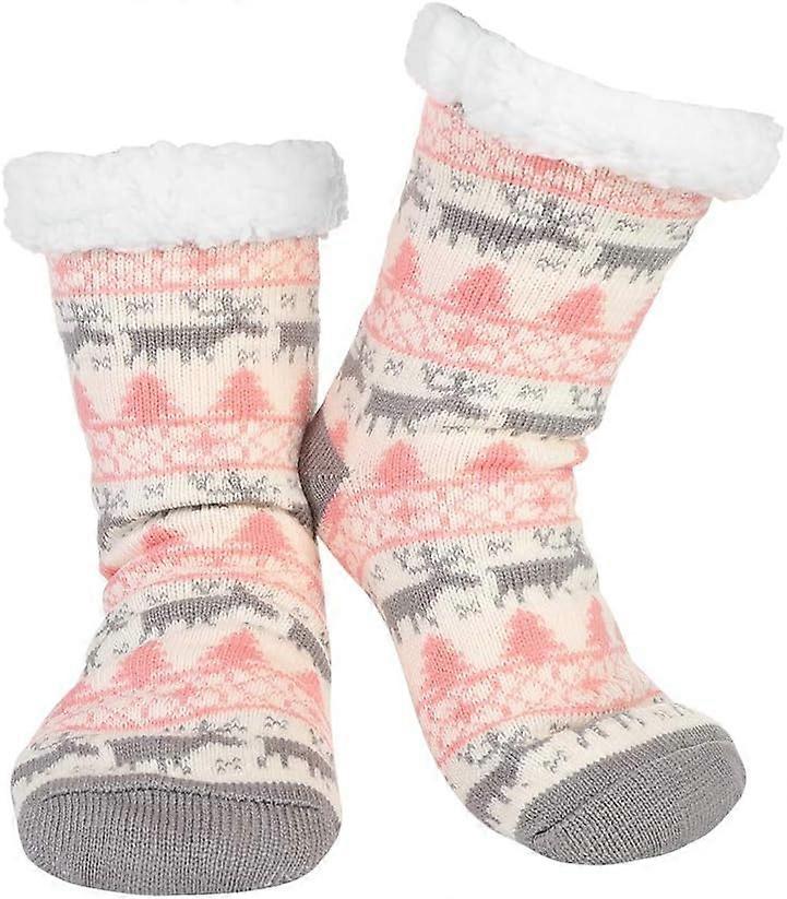 Christmas knitted soft slipper socks for winter warmth