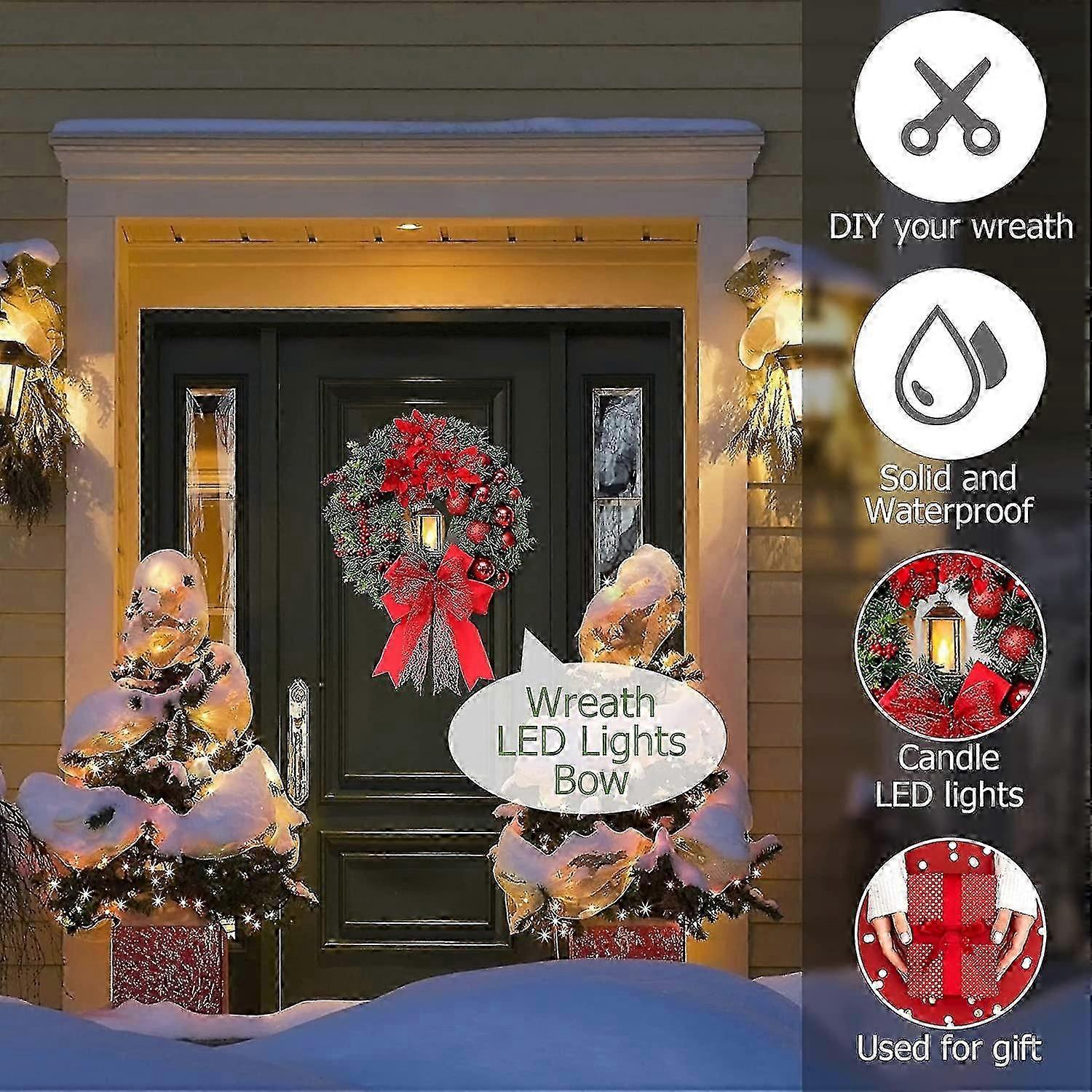 Coronas de Navidad para la puerta principal Corona de Navidad de 16  pulgadas corona de Navidad, image size:1500x1500