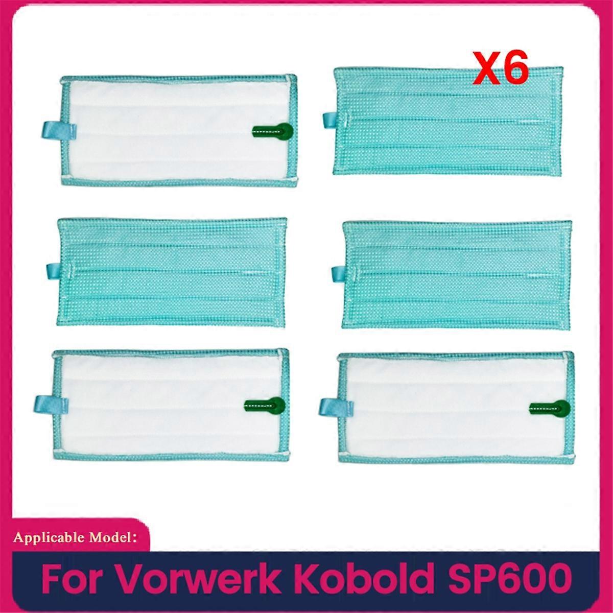 6PCS Mop Pads for Kobold SP600 Vacuum Cleaner Parts Replacement Washable Steam Mop Cloths