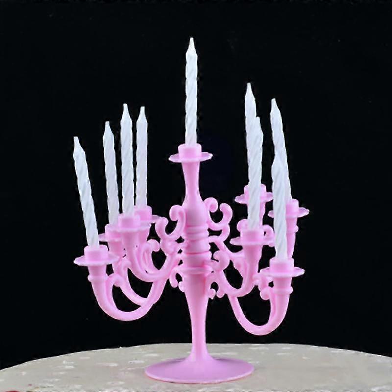 1Set Candles And Candlestick Birthday Party Cake Candle Holders Toppers Decor