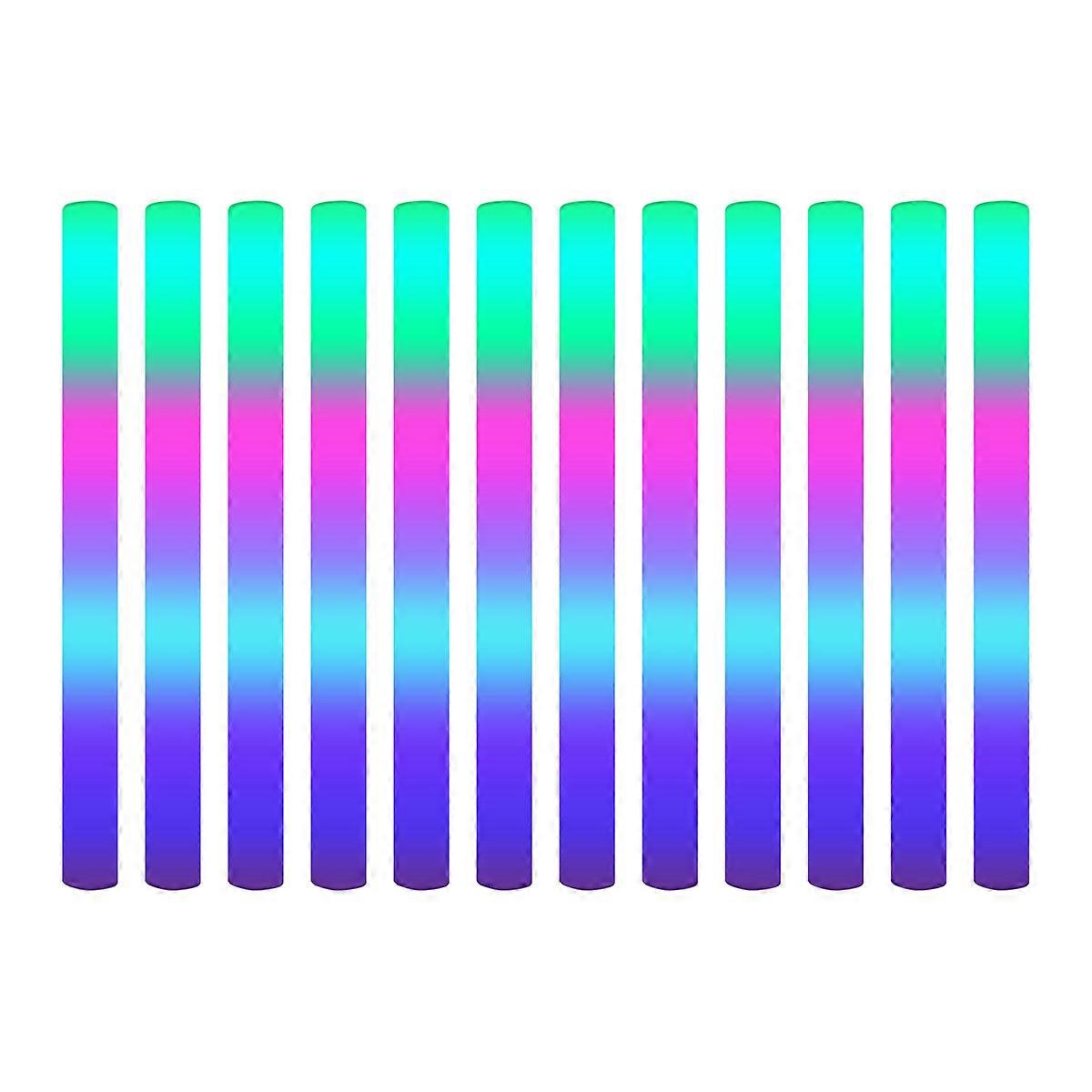 12Pcs Light Up Foam Sticks,LED Foam Sticks Glow Batons with 3 Modes Flashing Effect for , Concert and Event
