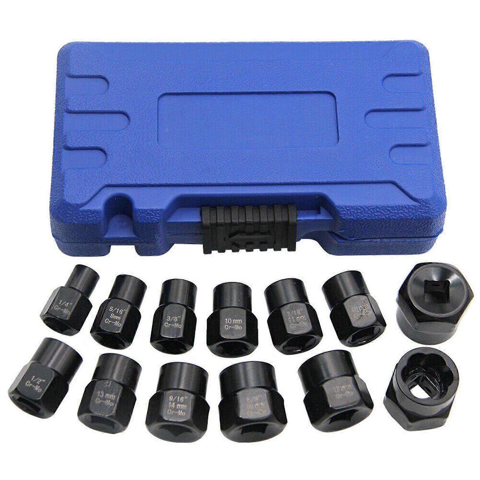 Impact Bolt Extractor Set Nut Remover Set Stripped Extraction Socket Tool Black
