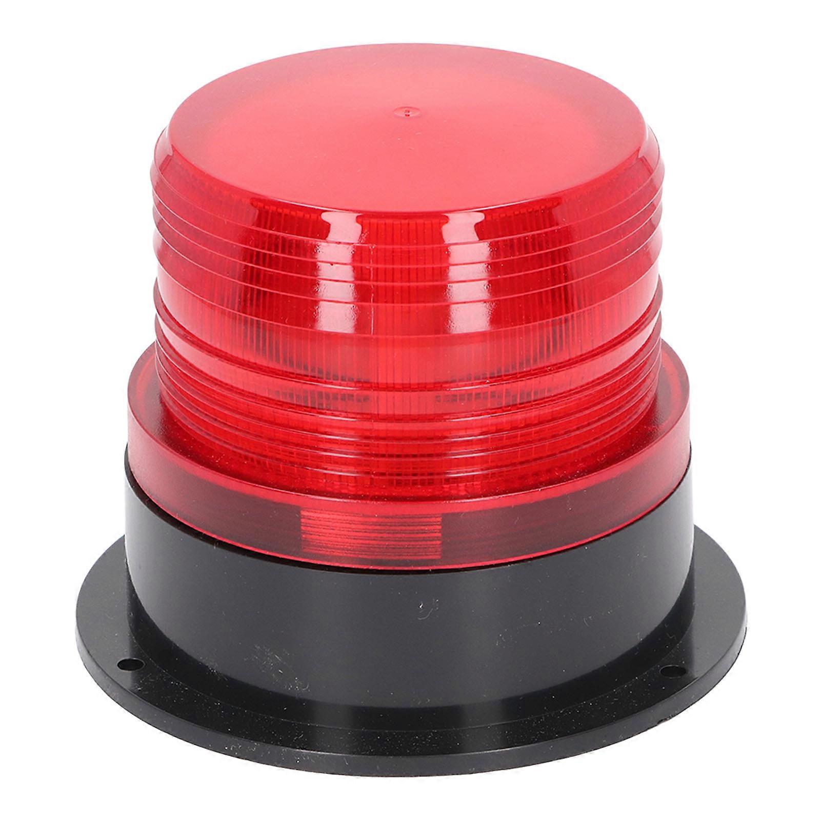 Round Red Warning Light Industrial Emergency LED Rotating Strobe Beacon Warning Light 12 to 60V 