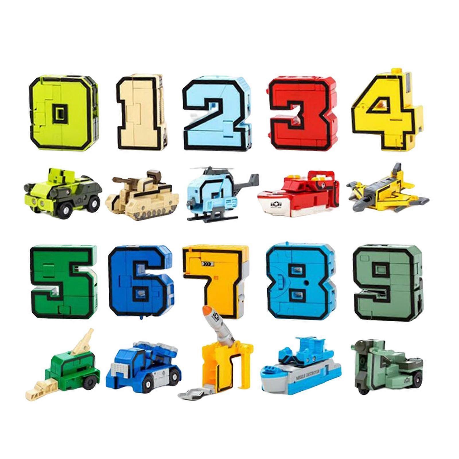 10pcs Zahlen Rüstung Transformieren Roboter Spielzeug Kinder Party Tasche Füller - 0-9
