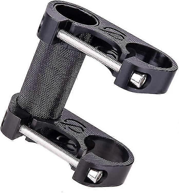 Bicycle Double Stem Riser Bicyle Handlebar Stem Adjustable Folding Bike Handlebar Stem(1pc, Black)