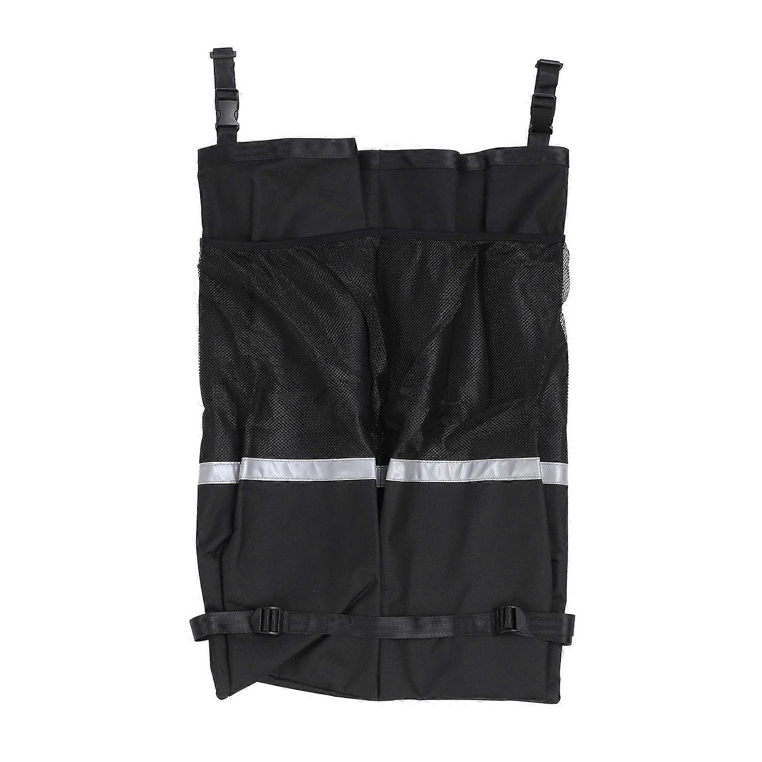 Dual Wheelchair Oxygen Tank Holder with Mesh Storage Pockets Waterproof Adjustable Portable Oxygen H