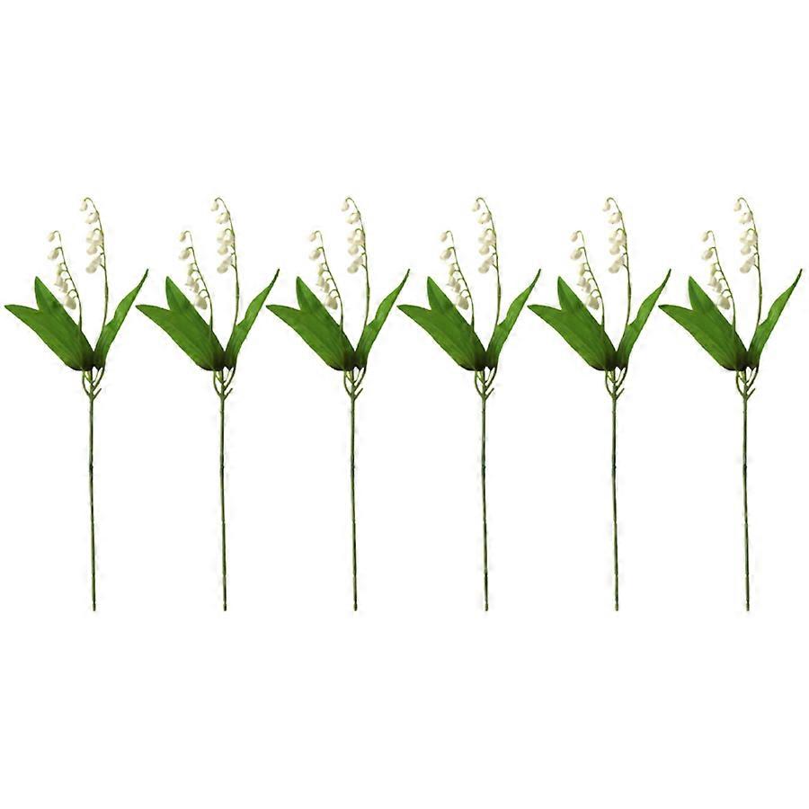 Set of 6 Artificial Valley Lilies - Ideal for Any Home or Event Decor