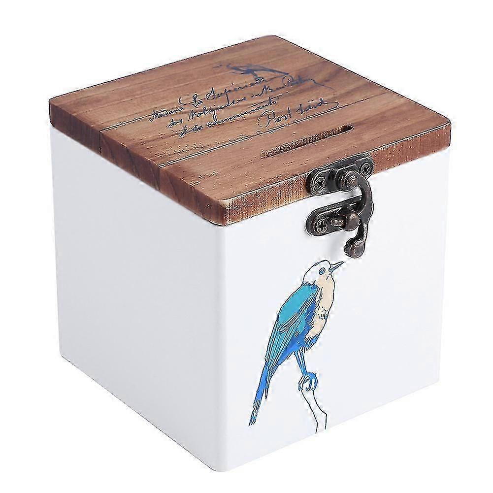 お金を節約するための木製の貯金箱現金銀行コイン収納ボックス