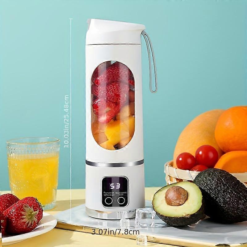 Portable USB Rechargeable Blender with LED Display - 15.22 Ounces for Smoothies and Fresh Juices, Portable Design, on-the-go Nutrition!
