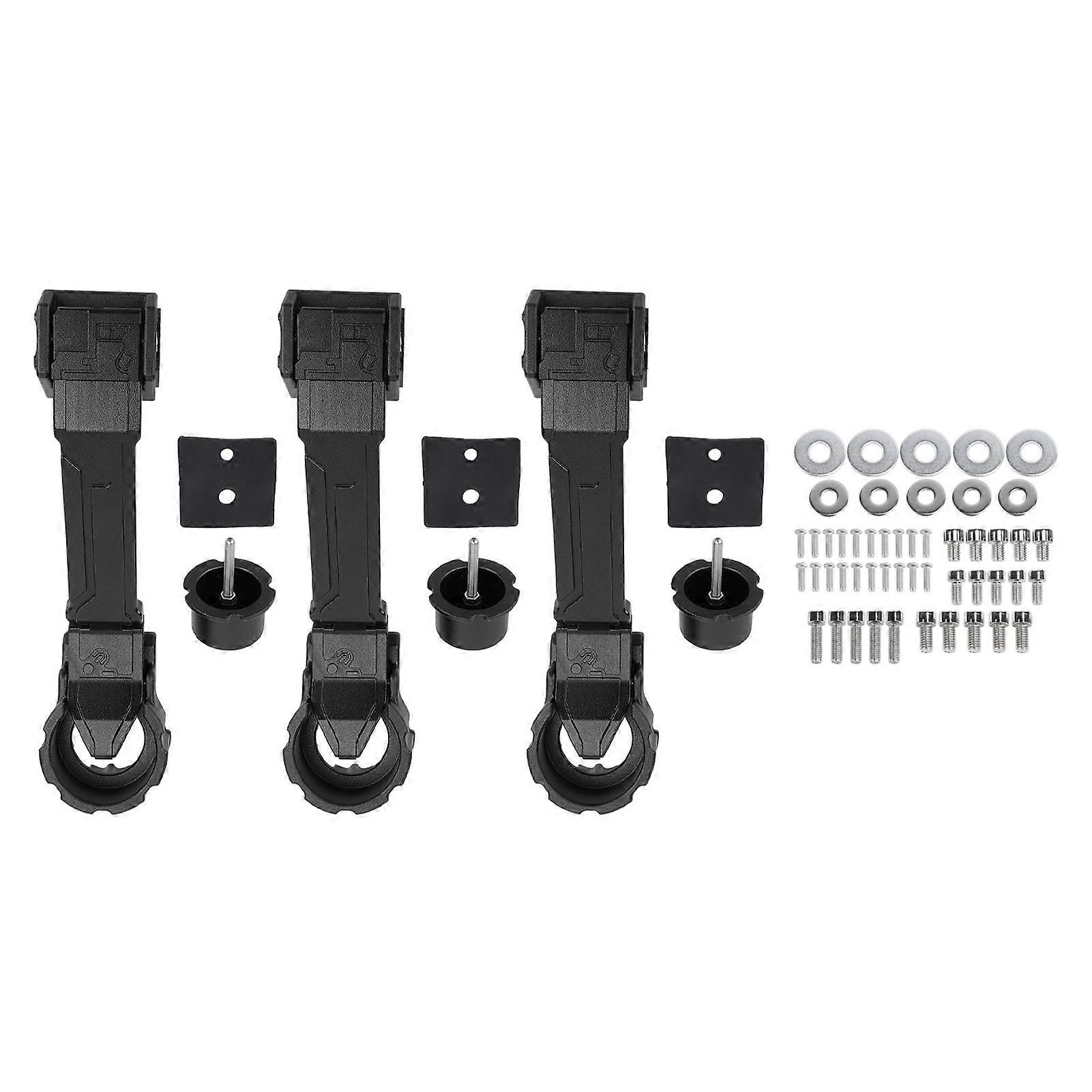 3 PCS Car Exterior Mechanical Door Handles Kit Stylish Look Aluminium Alloy Door Handles Kit for JK 2007-2017 Black