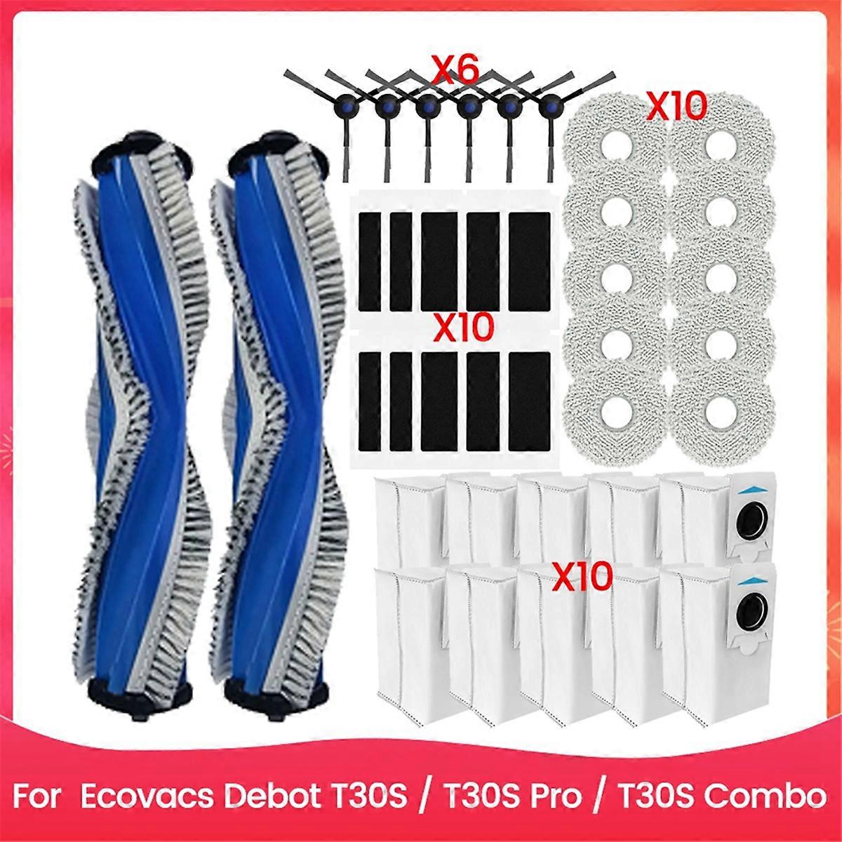 For Debot T30S T30S Pro T30S Combo Roller Side Brush Hepa Filter Mop Cloth Robot Vacuum Cleaner Replacement Part