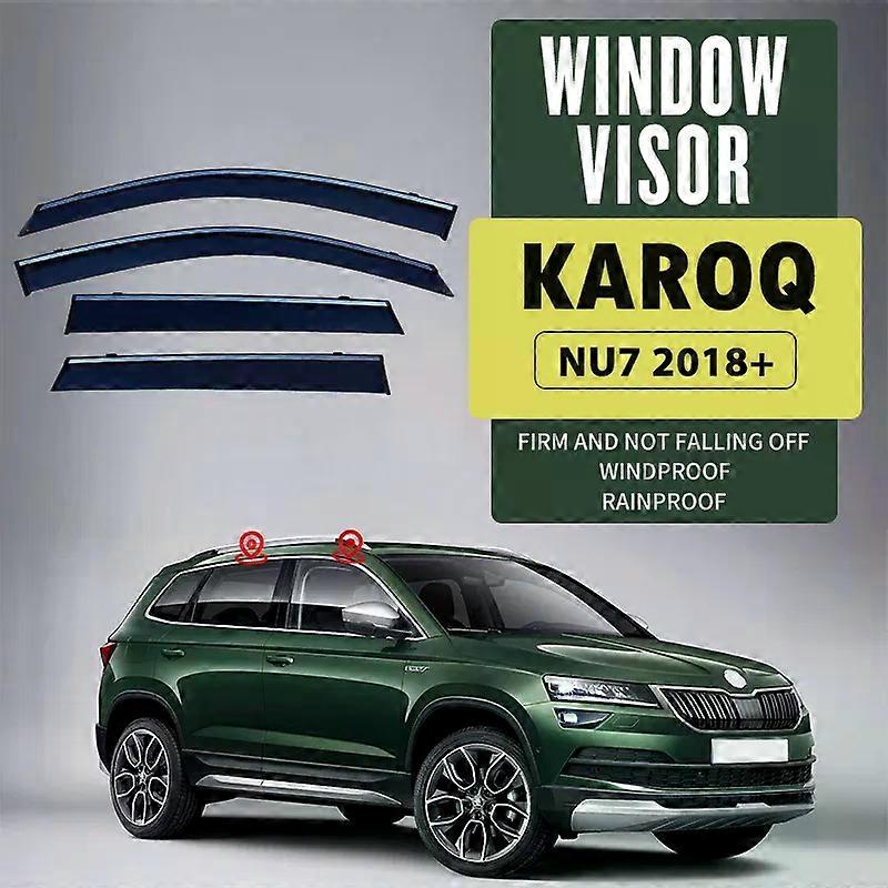 חל על עבור סקודה KAROQ MK1 NU7 2018-2022 אביזרים מגן חלון גשם או ברק מסיט חלון צד גווני מגן רצועת מגן