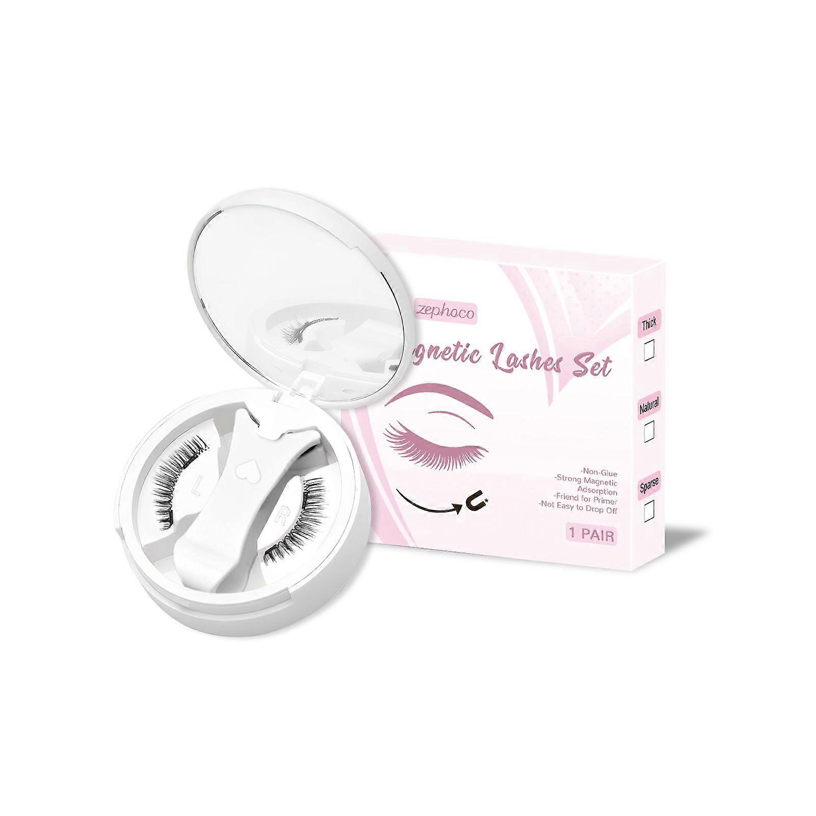 1 Pair Magnetic Lashes, Magnetic Lashes Kit, Magnet Eyelashes with applicator Natural Look, Reusable No Glue Needed Soft Eyelashes Kit