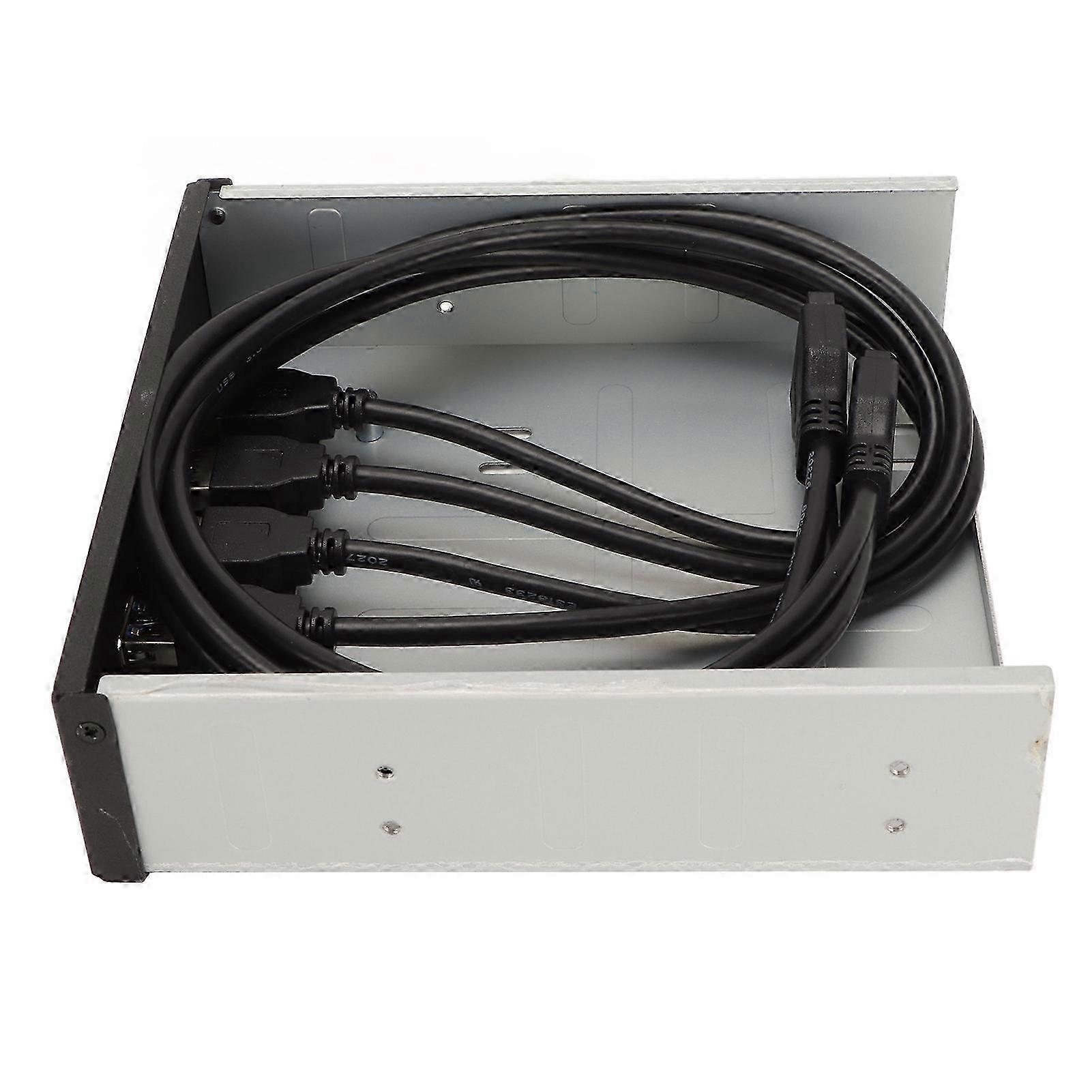 5.25in USB 3.0 Front Panel Hub 4 Ports 5Gbps High Speed 19pin USB Front Panel Hub for PC Computer 