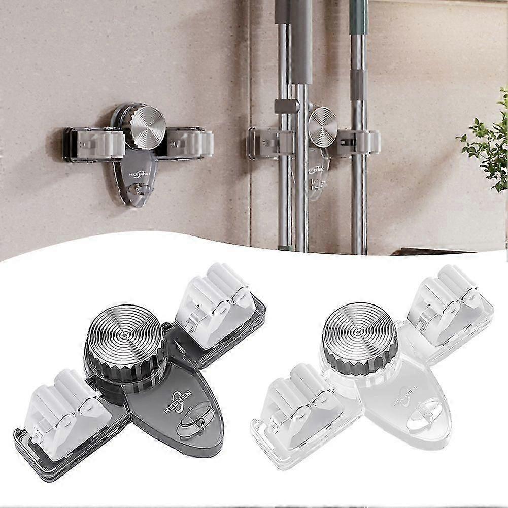 Wall-Mounted Mop and Broom Holder with Powerful Suction Cups - Heavy Duty Organizer Rack for Garage, Closet, Laundry, and Utility Storage