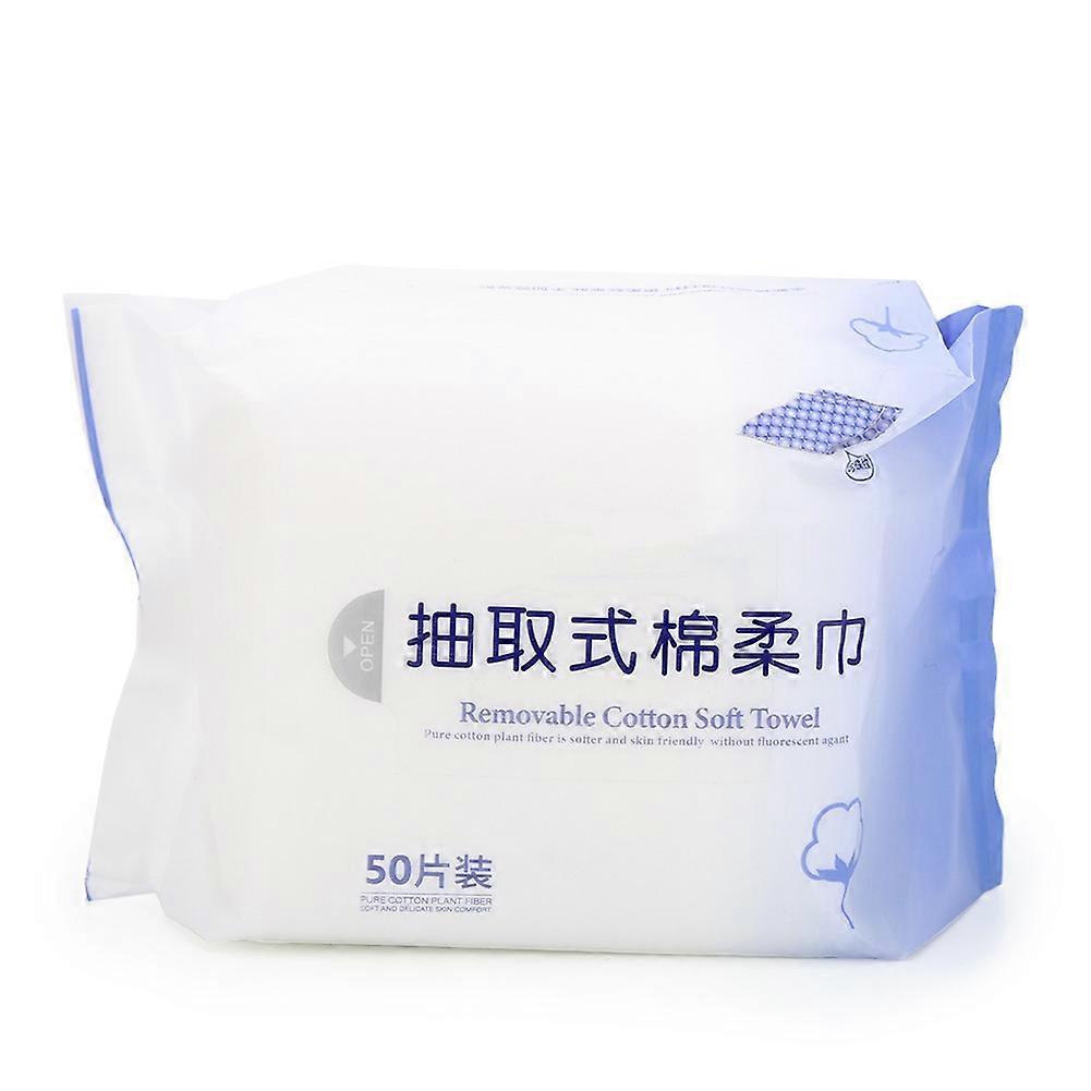 50Pcs Serviette Jetable Visage Fibre Coton Nettoyant Visage Démaquillant Coton
