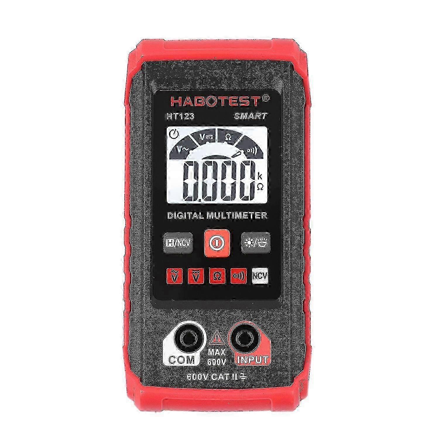 LCD-Backlit Digital Multimeter HT123 by HABOTEST with Auto-Ranging and True RMS Measurement up to 2000 Counts