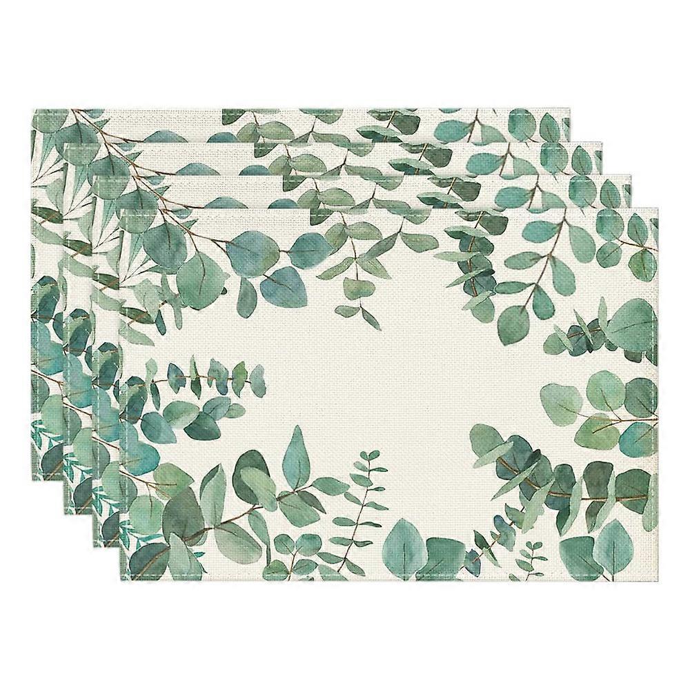 Rectangle Fabric Table Mats, Eucalyptus Leaves Placemats