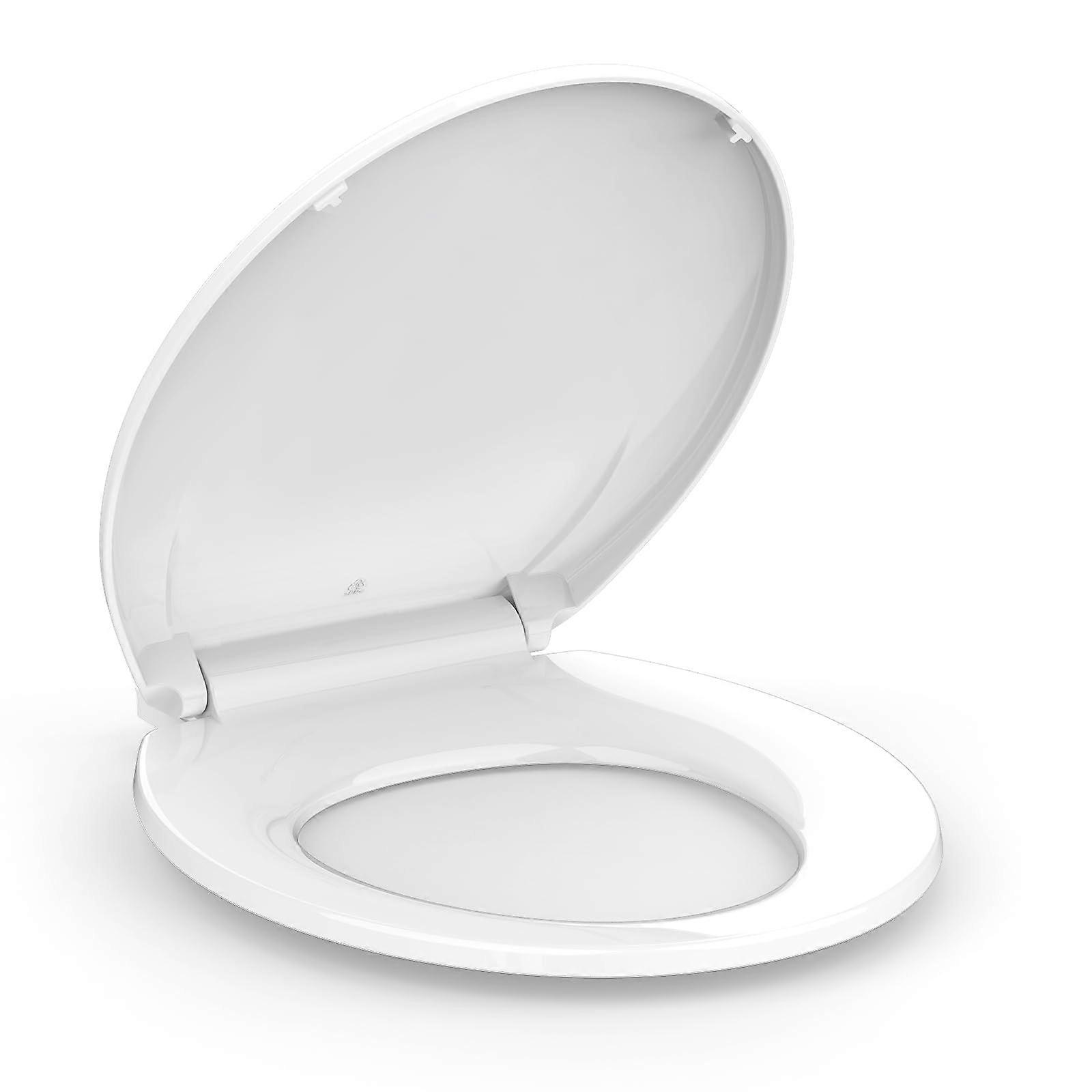 White Toilet Seat Quick-Release And Quick-Attach Easy Install and Clean Round Size