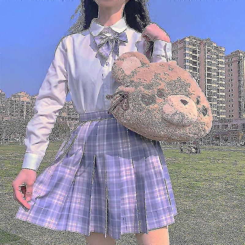 Set de uniforme JK Cămașă brodată Fustă plisată