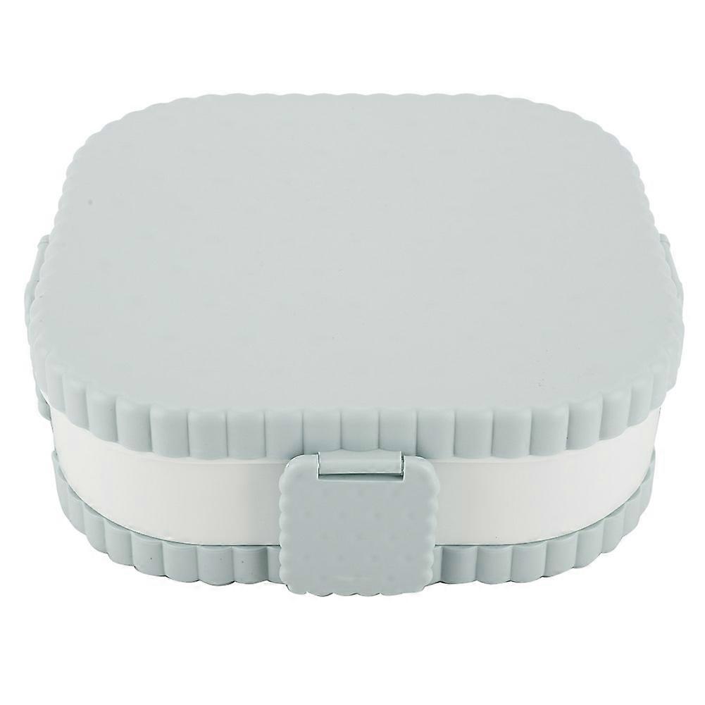 Divided Compartment Candy Box Dried Fruit Plate Snack Serving Tray Holder with Lid (Blue)