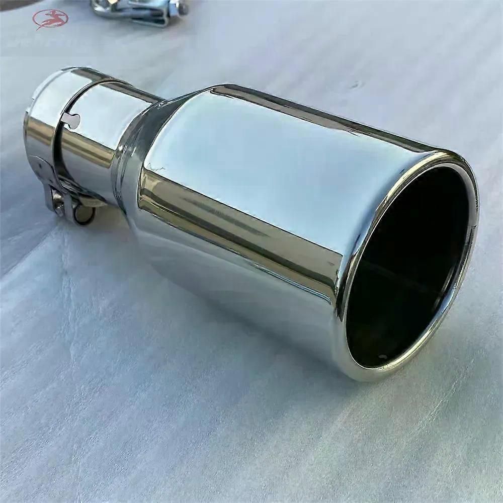 Stainless steel Single The flat edge universal muffler tail throat Car modification Exhaust pipe ajax 2022 2023 h7 androidauto