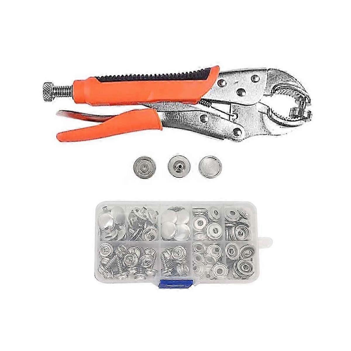 Adjustable Snap Button Pliers - Snap Fastener Tool Kit with Button Set