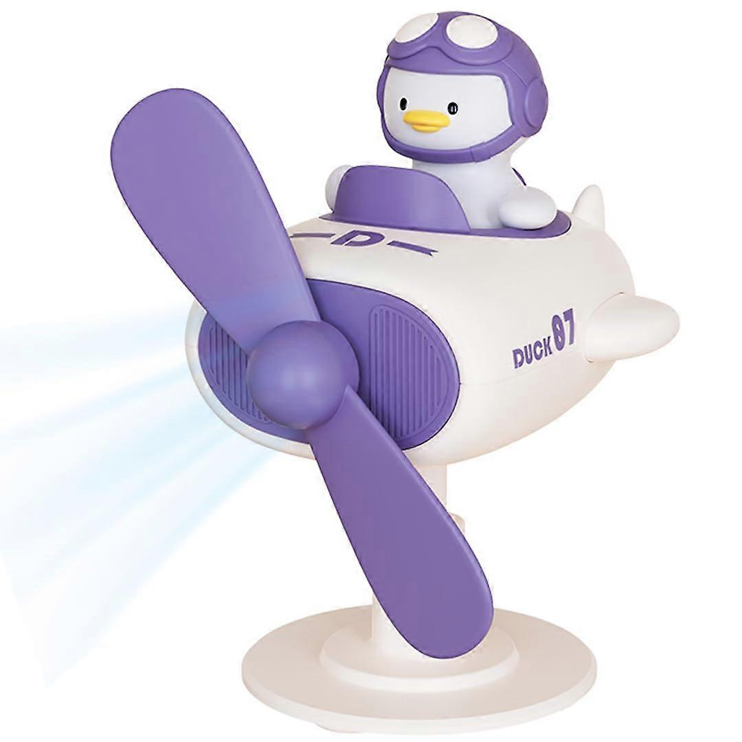 Cute Duck Automatic Shaking Fan, Small Desktop Desk Fan, USB-Powered Handheld Mini Fan, Monitor Screen Fan