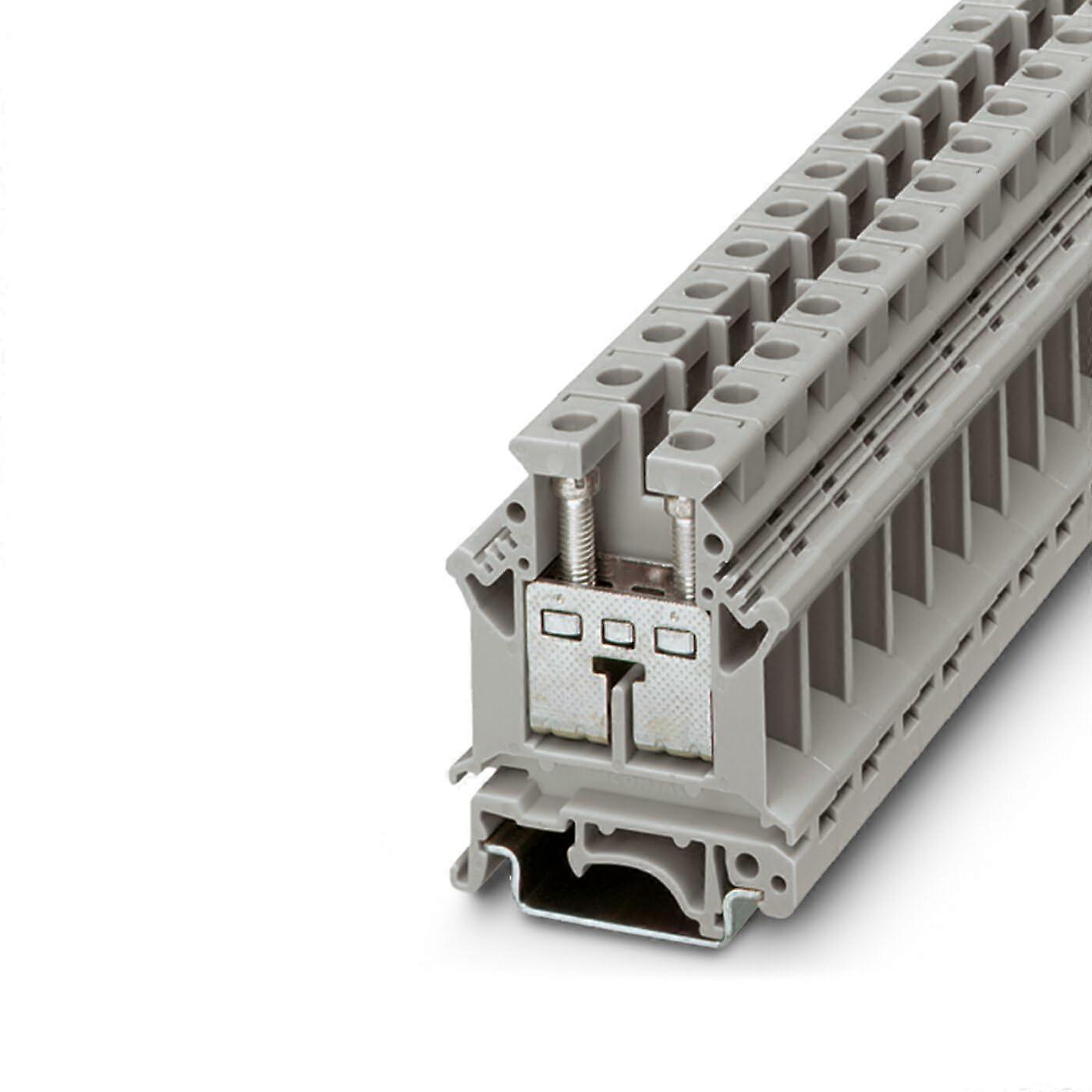 UK Rail Voltage Terminal Block UK25N Brass Flame Retardant Non-Slip Wire Connector 10pcs, 25A, 600V