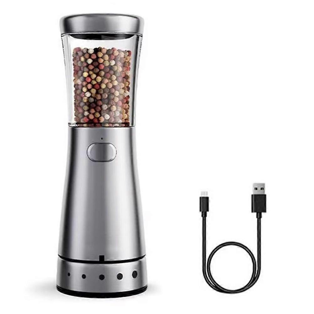 Portable Electric Pepper Mill Rechargeable Automatic Peppercorns Mill