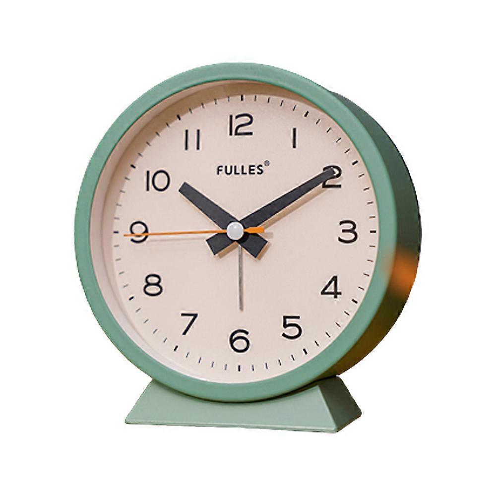 Simple Clock, Metal Alarm Clock, Bedside Clock, Children'S Learning Clock-Green
