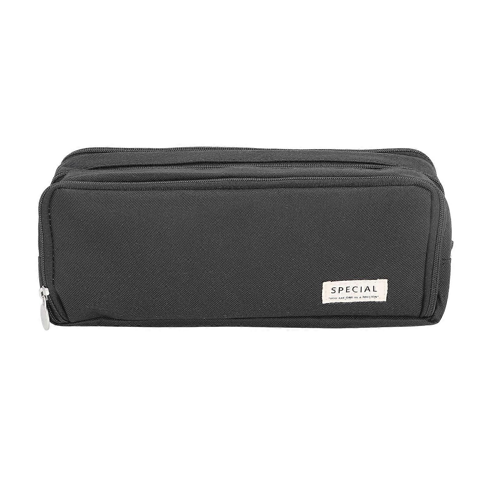 Large Capacity Case Fashion Simple Style Multi Compartments Canvas Pencil Pouch for School Office College