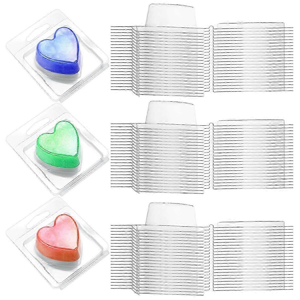 150 Packs Wax Melts Containers, Wax Melt Single Square Clamshell Mold Clear Single Square, Empty Pla