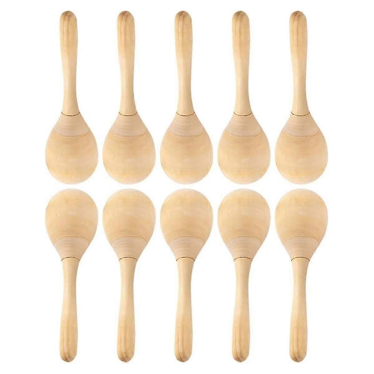 10 قطع ماراكاس قرع اليد خشخيشات DIY الخشب Maracas مع صوت ضربة هش لحزب الموسيقى تفضل