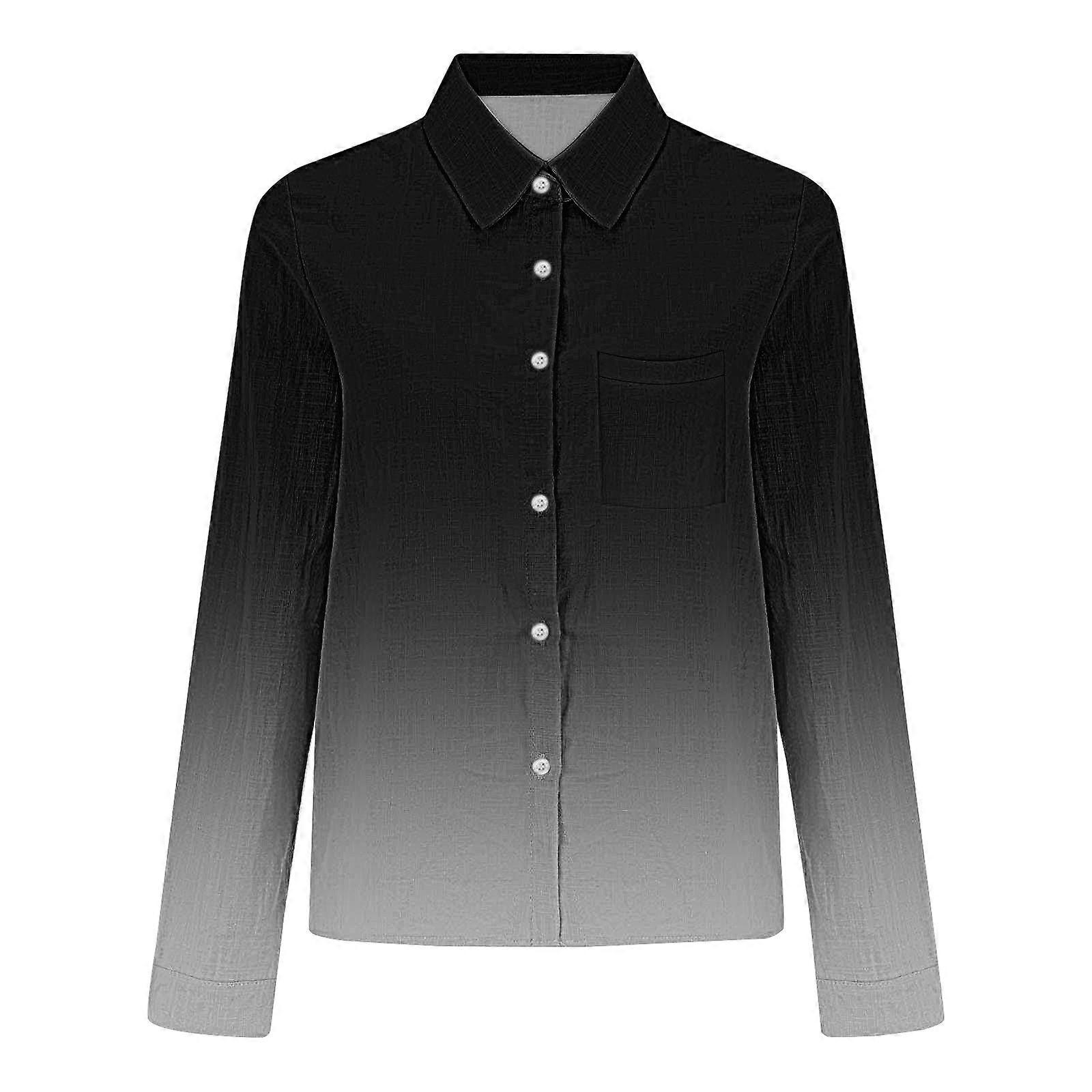 Womens V Neck Roll Up Sleeve Down Blouses Tops