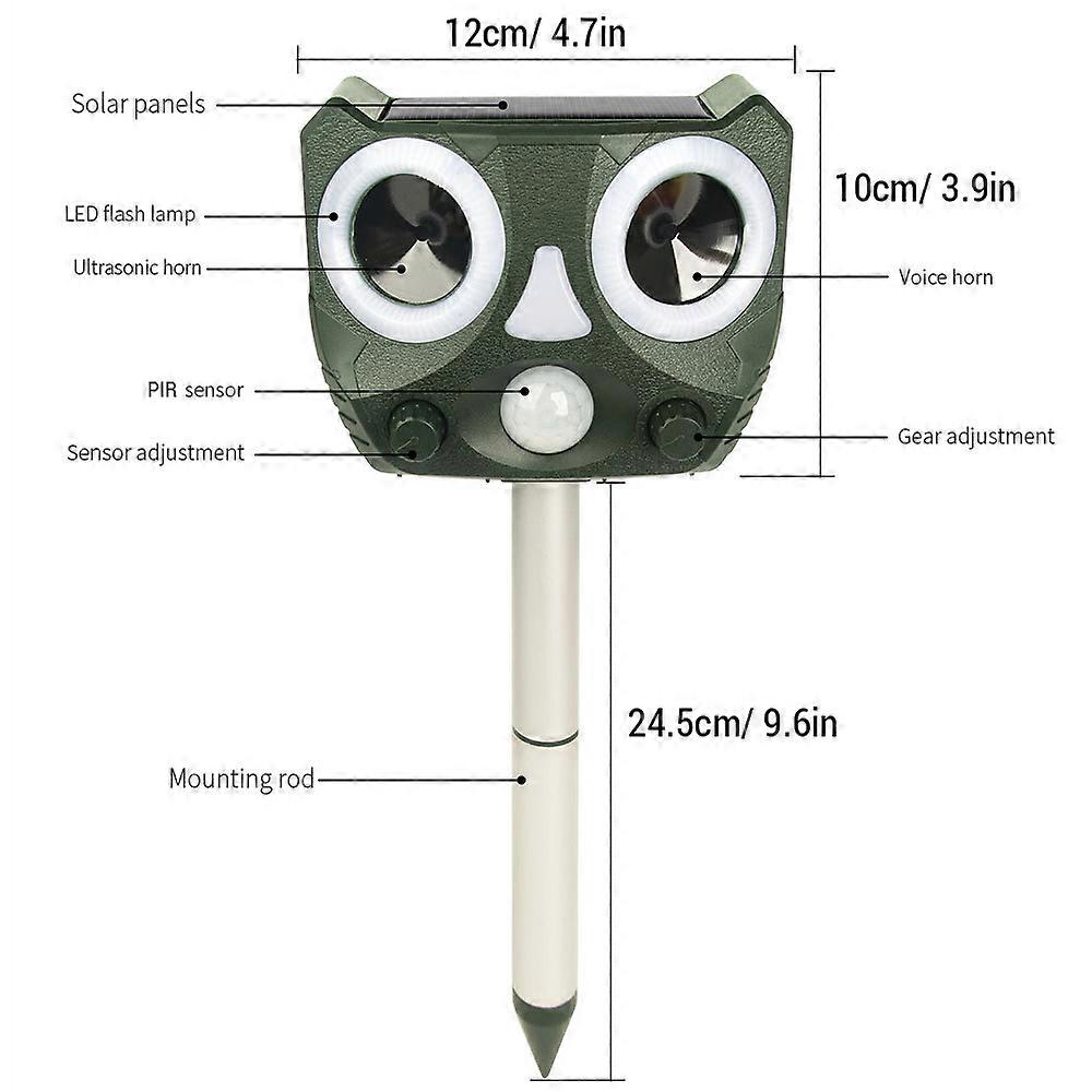Soar Animal Repeller Bird Fox Cat Ultrasonic Deterrent Device for Garden Farm Yard