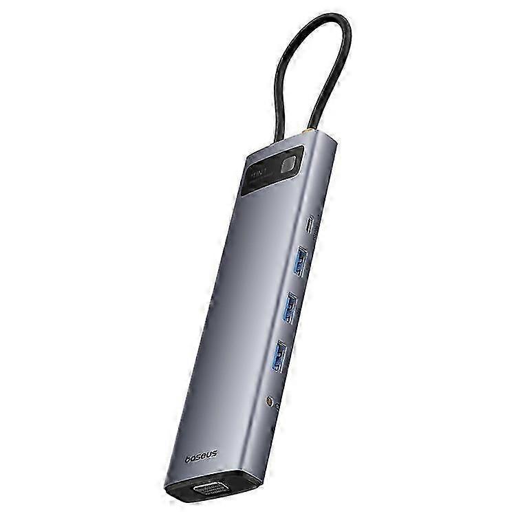 BASEUS Metal Gleam Series 11-portowy adapter HUB Wieloportowa stacja dokująca typu C USB-C na HD / VGA / USB / PD / RJ45 / SD / TF / 3.