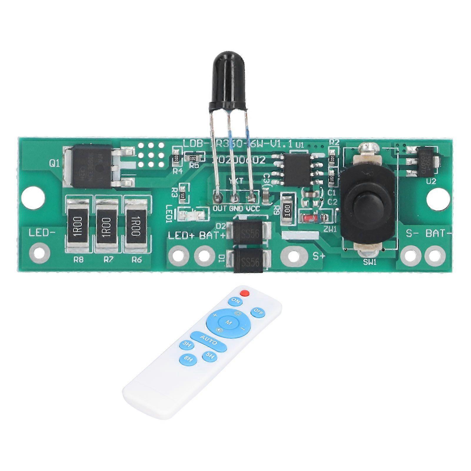 Remote control solar circuit board long-lasting automatic power reduction 3.2V/3.7V lamp controller module
