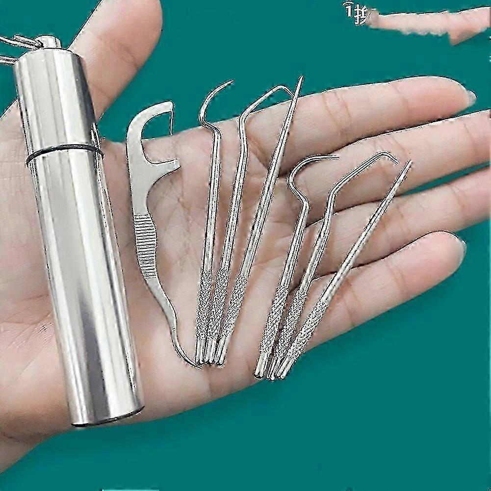 3 Pcs Portable Toothpicks Pocket Set 304 Stainless Steel Artifact Reusable Interdental Crochet Dental