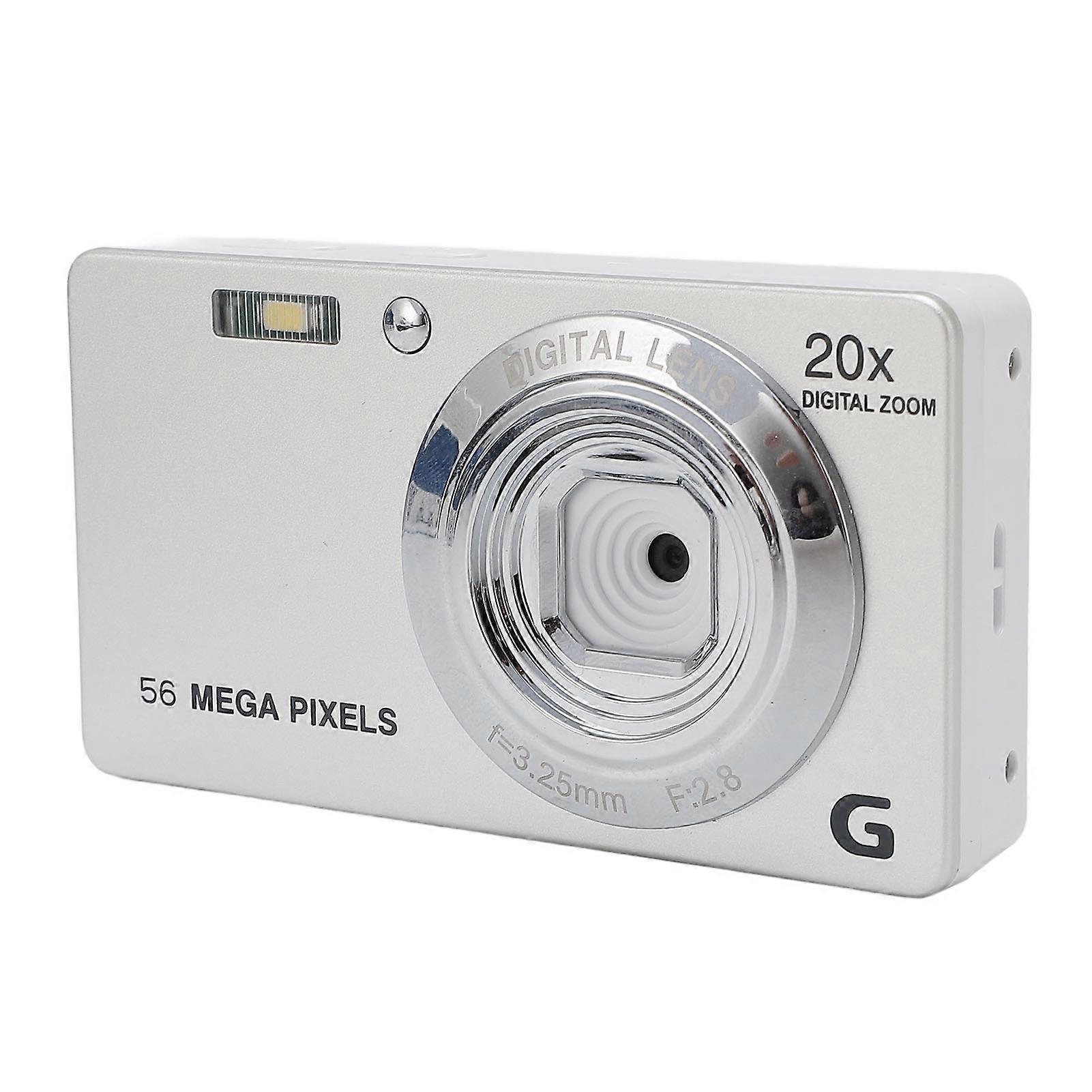 Digital Camera with Fill Light 20 Filters Speaker 2.7inch IPS Color Screen 4K 56MP 20X Zoom Anti Shake 750mah Autofocus Camera for Travel 64GB