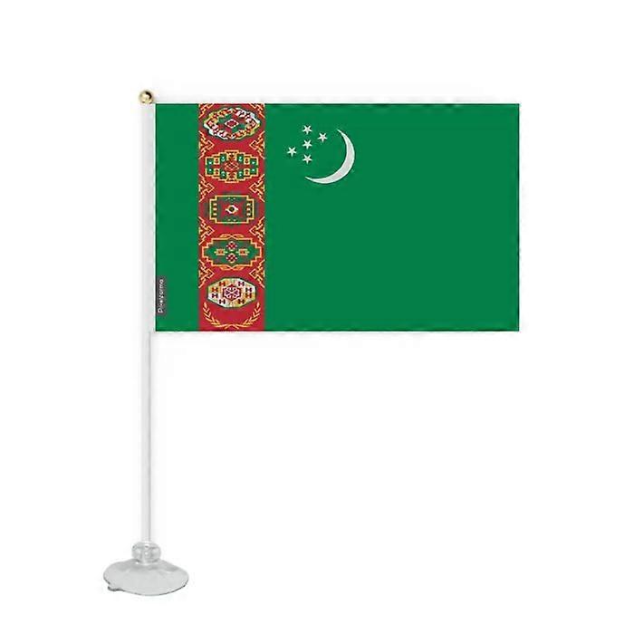 Flag - Turkmenistan - Mini Suction Flag - 20 x 30 cm - Polyester - Double-Sided Print