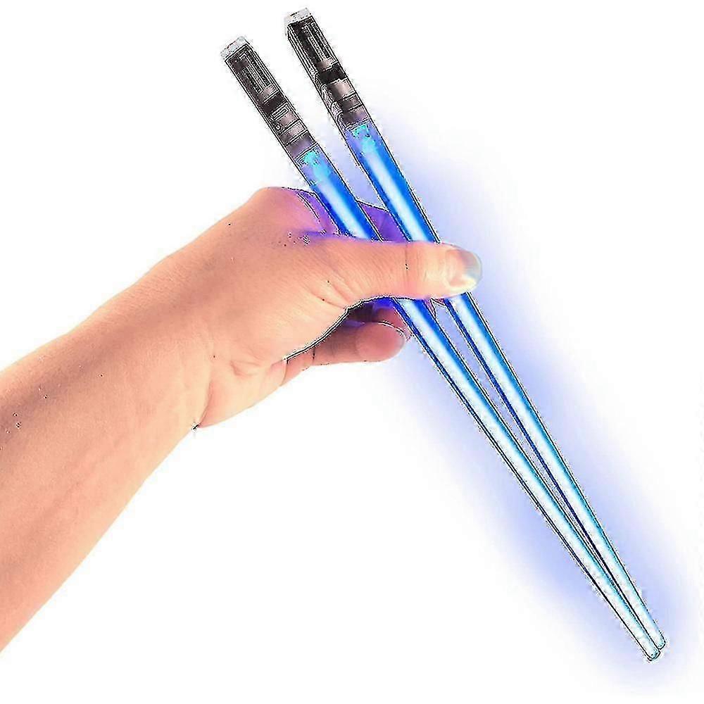 Led Parlayan Işık Kılıcı Star Wars Chop Çubukları Yeniden Kullanılabilir Suşi Işık Kılıçları Yemek Çubuğu Seti 1 Mavi Çift
