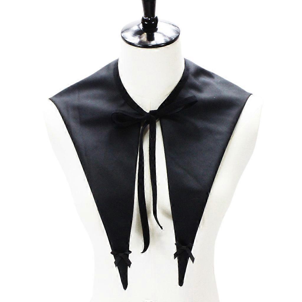 Vintage Gothique Femmes Détachable Noir Faux Col Pointu Pour Triangle Arc Col